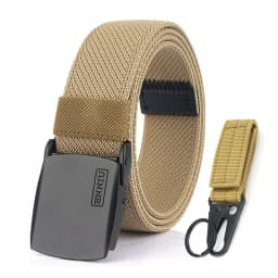 KOLBER Matte Black Elastic Belt for Men Women Alloy Buckle Strong Fiber 95cm-120cm Stretch Belt Male Trousers Working Girdles