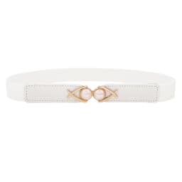 SISHION Summer Fashion Women Belts for Dress SH032 PU Leather Thin Elastic Waist Belt Slim Waistband Black Camel Coffee