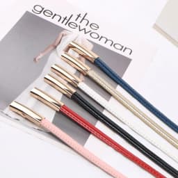 Fashion New Thin PU Leather Belt For Women Lady Gold Metal Buckle Adjustable Waistband Dress Coat Decoration Waist Straps