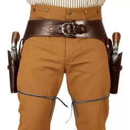Retro Western Cowboy Gun Holster Belt Faux Leather Dual Pistol Holster Rig Steampunk Pirate Waist Belt For Halloween Party