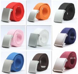 Fashion New Unisex Trousers Belts Canvas Belt Metal Buckle Men Women Boys Jeans Belts Candy Colors Top Quality140cm Luxury Belts