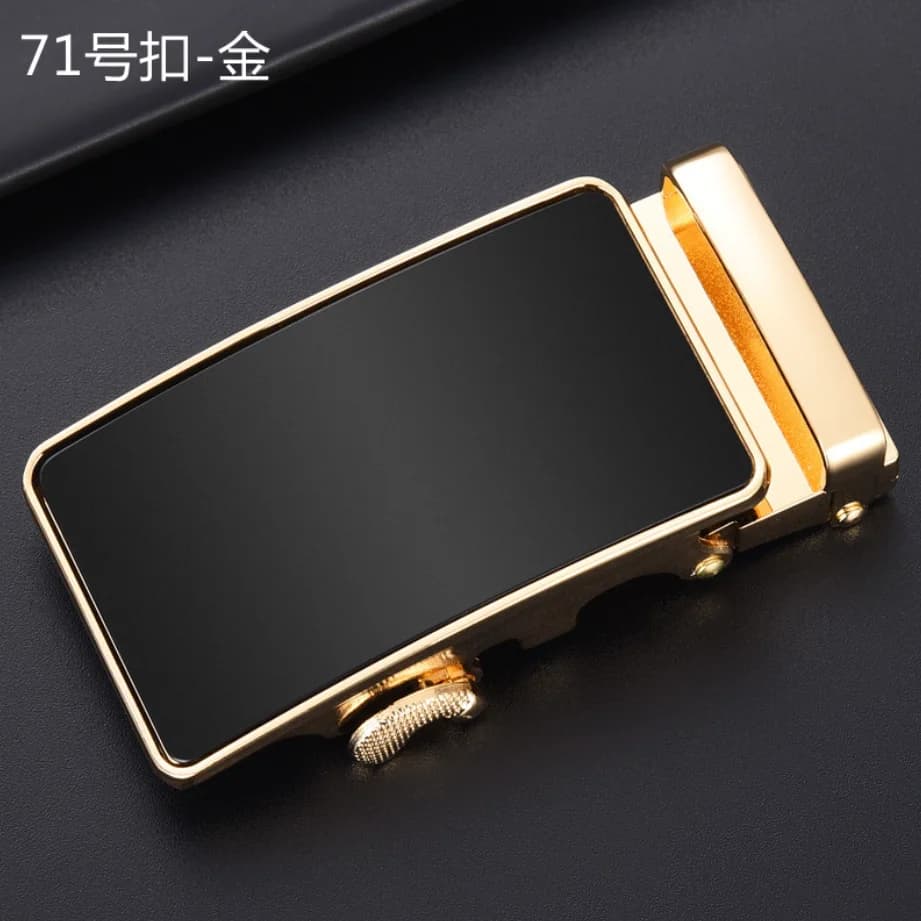 New Men's Alloy Automatic Buckle Belt High Quality Golden Buckle Business Casual Width 3.5cm Belts (Only Can Match Our Belt)