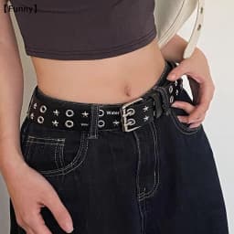〔Funny〕Women's Rivet Belt Fashion Casual Punk Style Pu Leather Waistband Personalized Waistband Decoration Accessory