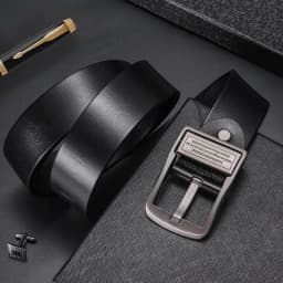 New Leather Cowhide Men's Belt Fashion Metal Alloy Pin Buckle Adult Luxury Brand Jeans Business Casual Waist Male Strap Brand