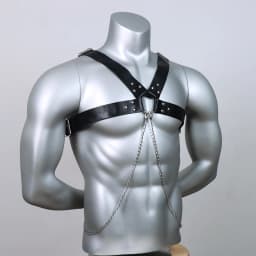 Men's Faux Leather Body Chest Harness Belt with Chain, For Daliy Wear, Paty, Cosplay, Punk Style