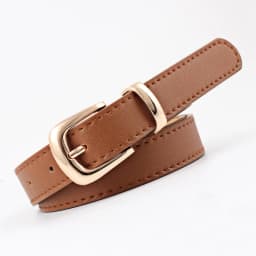 Women's Belts Jeans Pants Dress Girls Fashion PU Leather European Style Luxury Alloy Gold/Silver Buckle Waistband Belts for Lady