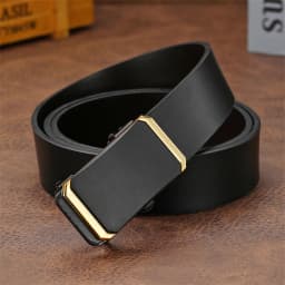 Hot Sale Men's Belts Smooth Buckle PU Leather High Quality Men's Belts Casual Business Jeans Black Waistband 3.3cm Ceinture