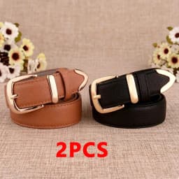 New Women's Pants Belt Leather Trendy White Belt Fashion High Quality Belt Solid Retro Needle Buckle Women's Strap LB2146-