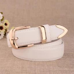 New Women's Pants Belt Leather Trendy White Belt Fashion High Quality Belt Solid Retro Needle Buckle Women's Strap LB2146-
