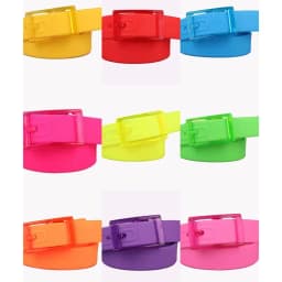 3.5x116cm High Quality Silicone Belt For Men And Women Universal Plastic Buckle Candy Colored Belt