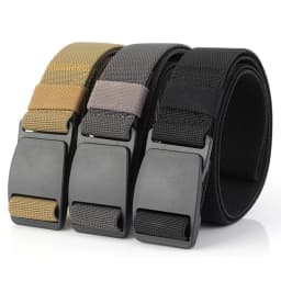 Elastic Adjustable Metal-Free Stretch Belt Security-Friendly with Plastic Buckle for Men Designer Stretch Jeans Belt