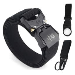 KOLBER 110cm/125cm/140cm Elastic Belt for Men Aluminum Buckle Quick Release Outdoor Casual Belt Military Tactical Belt Male