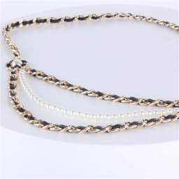 Pearl Chain Belts for Women Leather Luxury Jeans Metal Multi-layer Flower Straps Womans Belt for Dress Waist Chain Ladies