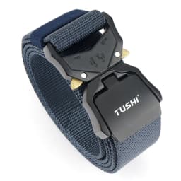 TUSHI Elastic Jeans Belt For Men Aluminum Alloy Pluggable Buckle Training Tactical Belts Comfortable High Quality Male Belt