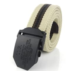 SupSindy Men Canvas Belt Black US Metal Buckle Army Military Tactical Belts for Men Jeans Outdoor Training Soldier Strap Male