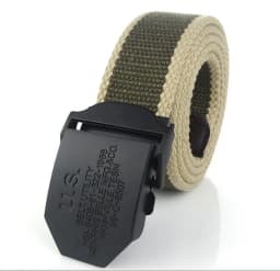 SupSindy Men Canvas Belt Black US Metal Buckle Army Military Tactical Belts for Men Jeans Outdoor Training Soldier Strap Male