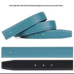 3.2/3.8cm Luxury Wide Belt Without Buckle Fashion Belts First Layer Genuine Cowhide Belt,Unisex,Double-sided,Two-color