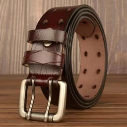 3.8CM High Quality Genuine Leather Belts for Men Brand Strap Male Double Needle Pin Buckle Fancy Vintage Jeans Cowboy