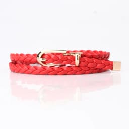 0.9x106cm Women Thin Skinny Vintage Ladies Dress Belts Braid PU Leather Belt for Jeans Pin Buckle Female Strap Candy Colors