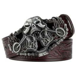 Embossed Lerther Belt Cowboy Motorcycle Buckle Leisure Decoration