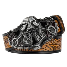 Embossed Lerther Belt Cowboy Motorcycle Buckle Leisure Decoration