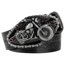 Embossed Lerther Belt Cowboy Motorcycle Buckle Leisure Decoration
