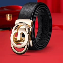 DINISITON Men's Business Automatic Buckle PU Belt Adjustable Leisure Male Strap Automatic for Men Gifts