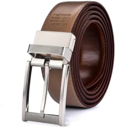 Men’s Reversible Leather Belt for Casual Golf Dress Pants Shirts, Double Style - 2 Sides