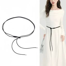 Women Long Thin Knotted Rope Belt Vintage Solid Color Skinny PU Waist Belts Female Lady Dress Coat Decorative Straps Girdle