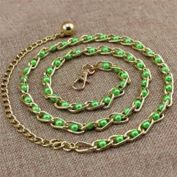 Women Fashion Imitation Pearl Waist Chain Female Olivet Thin Belts Women Waistband Strap Dress Accessories