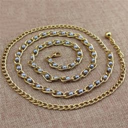 Women Fashion Imitation Pearl Waist Chain Female Olivet Thin Belts Women Waistband Strap Dress Accessories