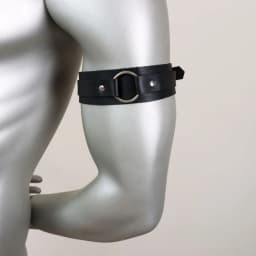 Black Leather Upper Arm Bracelet for Men Elastic Adjustable Armband Men Arms Harness Belt Costume for Nightclub Cosplay Belt