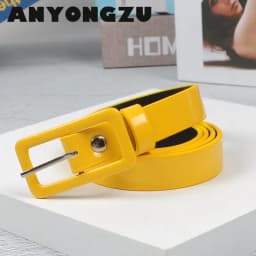 Women Belt Fashion Show Candy Color Thin Casual Versatile Female Students Youth Trouser Around Wide 2cm Red Yellow Blue Black