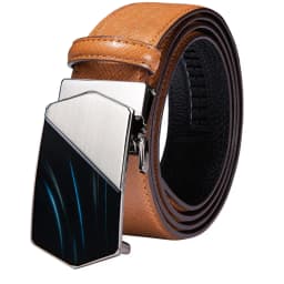 Hi-Tie Men's Orange Brown Belt for Jeans New Yellow Green Blue Leather Jeans Belts Fashion Cowboy Genuine Leather Belt Strap