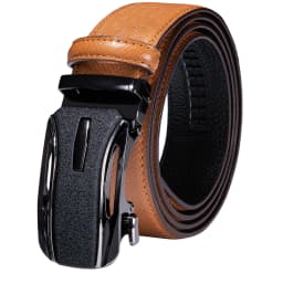 Hi-Tie Men's Orange Brown Belt for Jeans New Yellow Green Blue Leather Jeans Belts Fashion Cowboy Genuine Leather Belt Strap