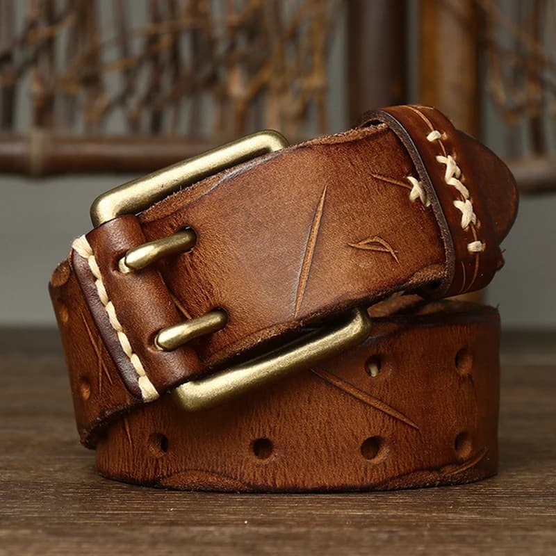 3.8CM Men High Quality Genuine Leather Brass Buckle Belt Luxury Designer Belts Men Pure Cowskin Fashion Strap Male Jeans for Man