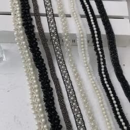 JLZXSY 1cmW Handmade Pearl Beaded Lace Trim Mesh Fabric Clothes Decoration Wedding Dress Collar Sleeve Sew on Applique Crafts