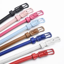 Fashion Thin Belt for Dress Sweater Jean Fashion Candy Colors Simplicity Solid Color PU Patent Leather Waistband Belts for Women
