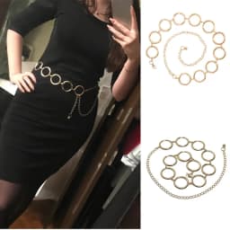 Fashion Circle Metal Chain Belt Women Gold Silver Round Alloy Belt With Long Tassel Female Waistband For Dress