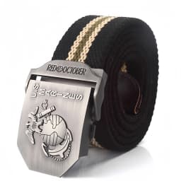 SupSindy Men Canvas Belt U.S Marines Metal Buckle Army Military Tactical Belts for Men Jeans Outdoor training Soldier Strap Male