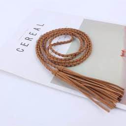 Fashion Women Waist Tassel Braided Twist Weaving Belt Knitted Decorated Rope for Dresses Shirt