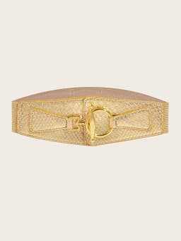 5x68cm Fashion Women Gold Silver PU Leather Elastic Cummerbunds Female Dress Corsets Waistband Decoration Stretch Wide Belt
