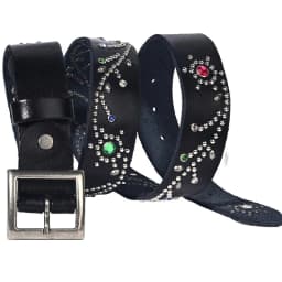3.8CM Cowhide High Quality Genuine Leather Inlaid Diamond Punk Belts for Men Needle Buckle Jeans Cowboy Waist Belt Luxury