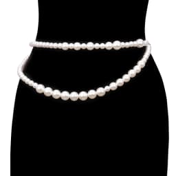 Women's Elegant Immitation Pearl Waist Chains Sexy Double Layers Beads Shell Metal Chain Belt Hot Trendy Body Chain Jewelry