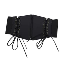 Fashion Lace Up Punk Corset Wide Belt Women Slimming Body Elastic Bustier Waistband PU Leather Hip Hop Gothic Girdle Belt Straps