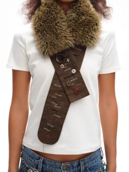 Vintage Brown Fur Belt Y2K Hook Furry Fur Belt Cowgirl Gothic Punk Sexy Belts Hip Hop Waistband Jeans Pants Decor