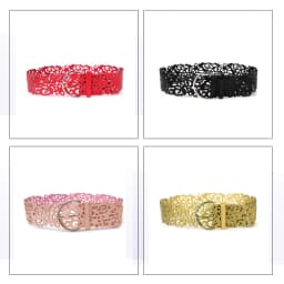Maikun Hollow Retro Belts for Women All-match Decorative Women Belt Fashion Ladies Dress Belts Metal Pin Buckle