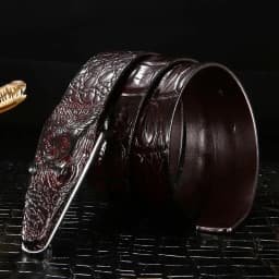 Men Luxury Belts Snake Buckle Crocodile Patter Genuine Leather Belts for Men High Quality Vintage Brand Jeans Strap ZD2110