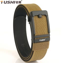 TUSHI New Double-layer Reinforced Automatic Buckle Training Quick Hanging Pistol Belt Men Nylon Outdoor Leisure IPSC Accessories