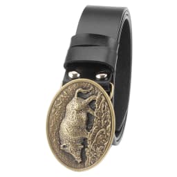 Genuine Leather male metal belt buckle fashion strap for men gift belt Wild boar pattern